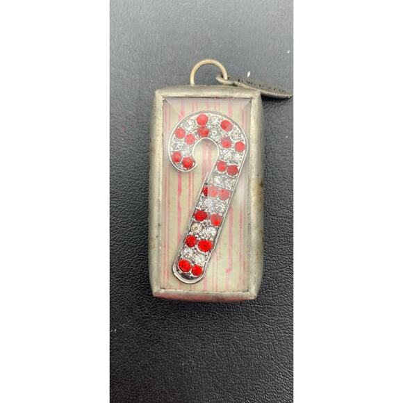Jewel Kade 2 Sided Christmas Sparkly Candy Cane / Naughty Or Nice Pendant Charm - Picture 1 of 3